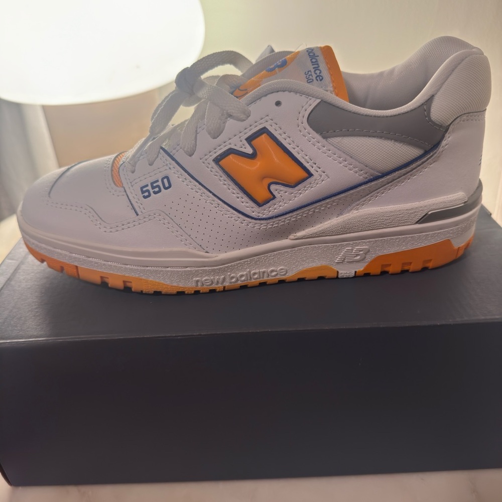 New Balance 550 White and Orange Sneakers